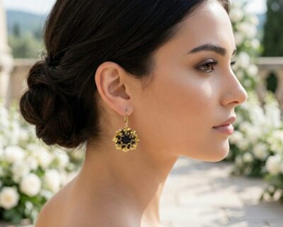 Náušnice Crystal Aurum Full a SW Jet (Ag925 Au24k.)