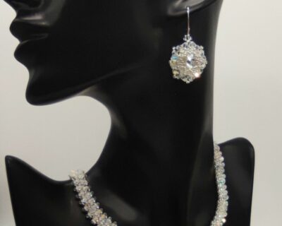Luxusný svadobný kryštálový šitý set Crystal AB