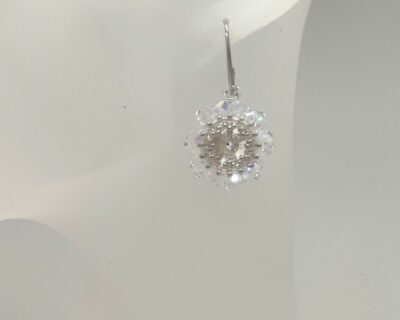 Ručne šité náušnice zo Swarovski Crystal (Ag925 Rodium)