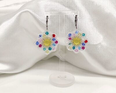 Farebné šité náušnice na leto z Preciosa kryštálov