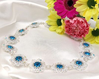 Svadobný náhrdelník s modrým kryštálom (Niečo modré)