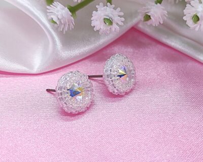 Šité napichovacie náušnice z kryštálov vo farbe Crystal